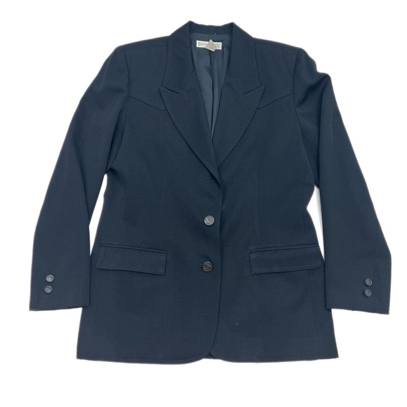 Banana Republic Equestrian Blazer Size 8 Black 100% Wool Horse Buttons Lined VTG - Picture 1 of 16